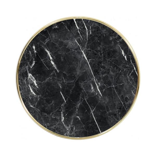 Terrastafelblad Black Marble Messing